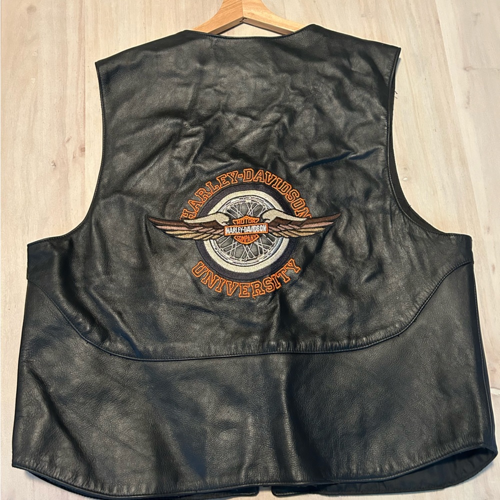 Vintage Leather Harley Davidson University vest